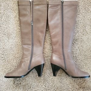 Gray Leather Loft Boots